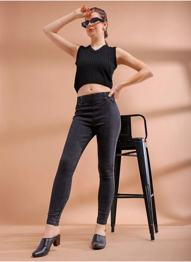 Freehand Women Super Skinny Solid High-Rise Denim Jeggings
