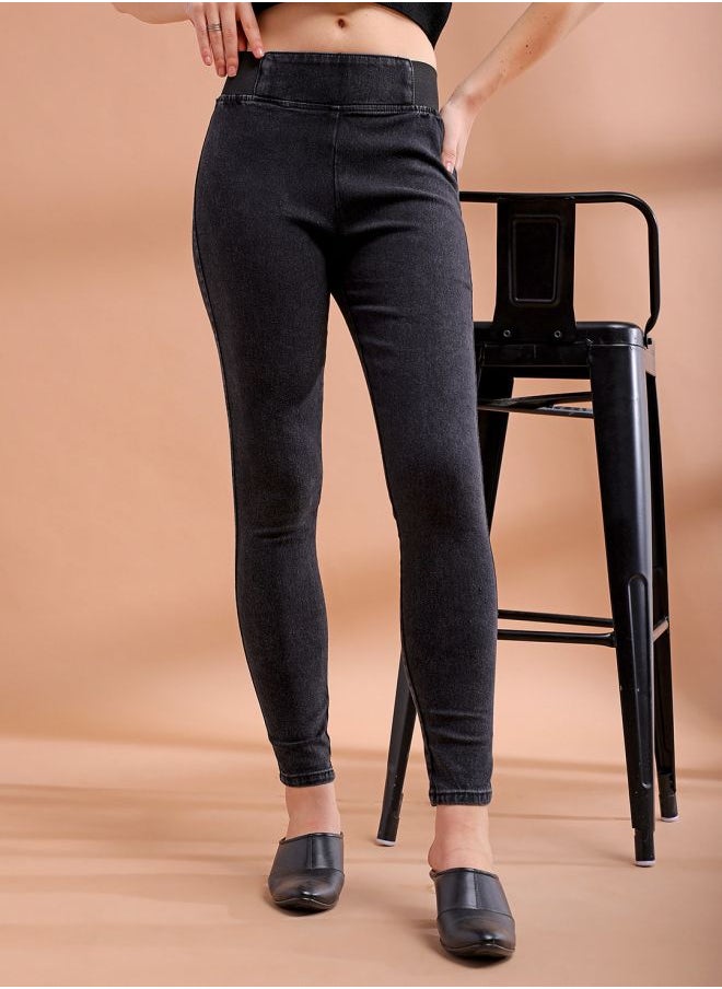 Freehand - Women Super Skinny Solid High-Rise Denim Jeggings - Image 1