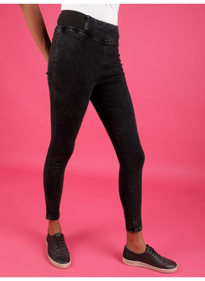 Freehand Black Women Super Skinny Casual Solid Denim Jegging