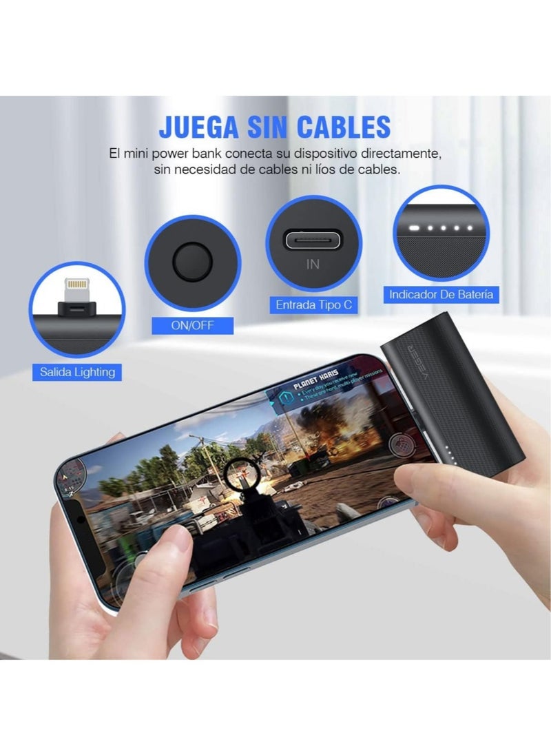 ELTRAZONE - Mini Portable Powerbank 5000mAh Fast Charging 20W PD QC 3.0 External Battery Built in Plugin Use Portable Charger Compatible for iPhone 13/12/11/XR/X/8/7/6/Plus - Image 1