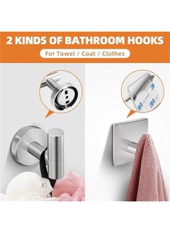 HOOKOR 5-Pieces Bathroom Hardware Set 304 Stainless Steel Round Wall Mounted - Includes 15.74 Hand Towel Bar, Toilet Paper Holder, 3 Robe Towel Hooks,Bathroom Accessories Kit, Sliver (84-01)  - Image 4
