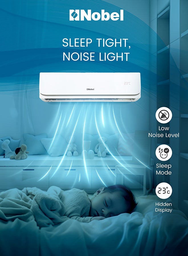 Nobel 2 Ton Split Air Conditioner Piston AC, T3 Climate, Turbo Compressor, Smart Functions – (1 Year Warranty) 2950 W NSAC24PX White - Image 2