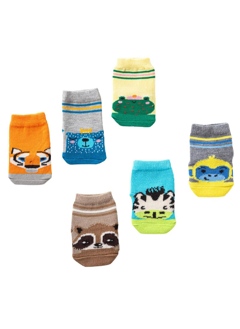 COTTONIL Pack of 6 Cotton Baby Socks for Boys  - Image 1