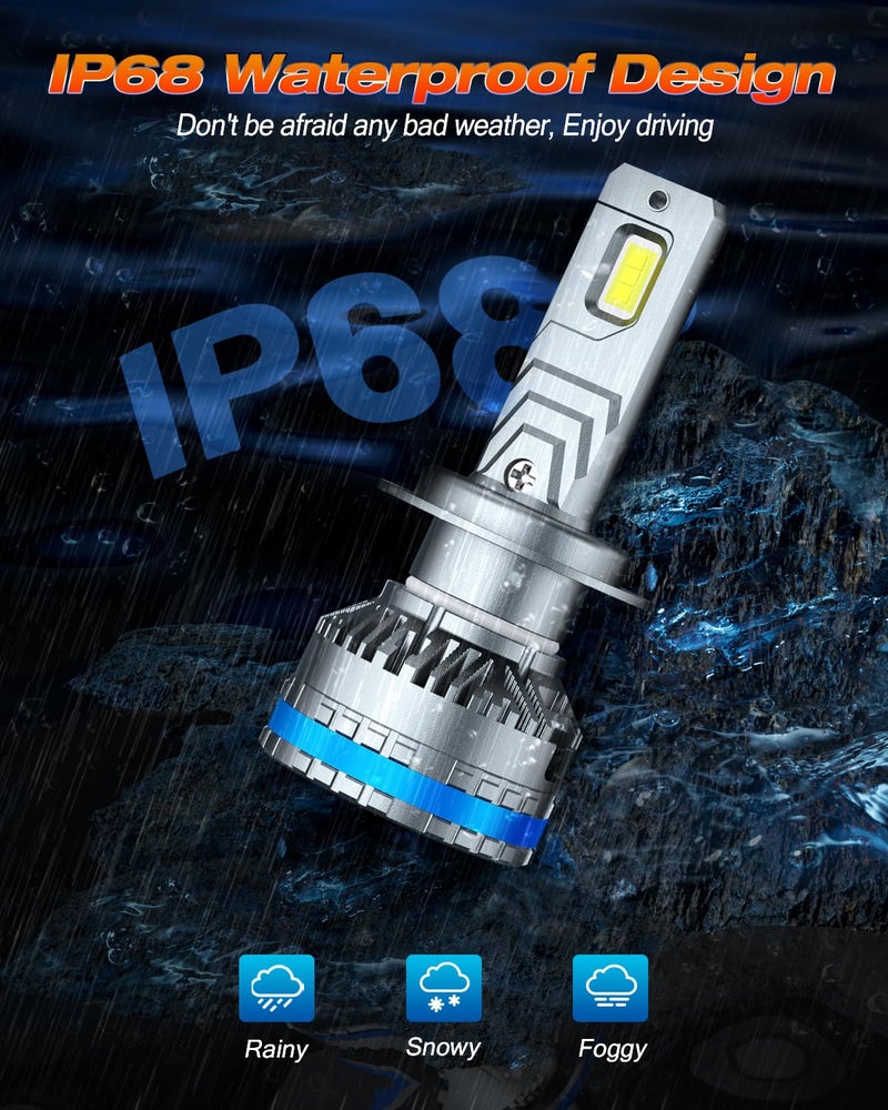 FAHREN Upgraded H7 Fog Bulbs, 120W 70000LM H7 tire lights, Plug and Play, Pack of 2 - Image 5