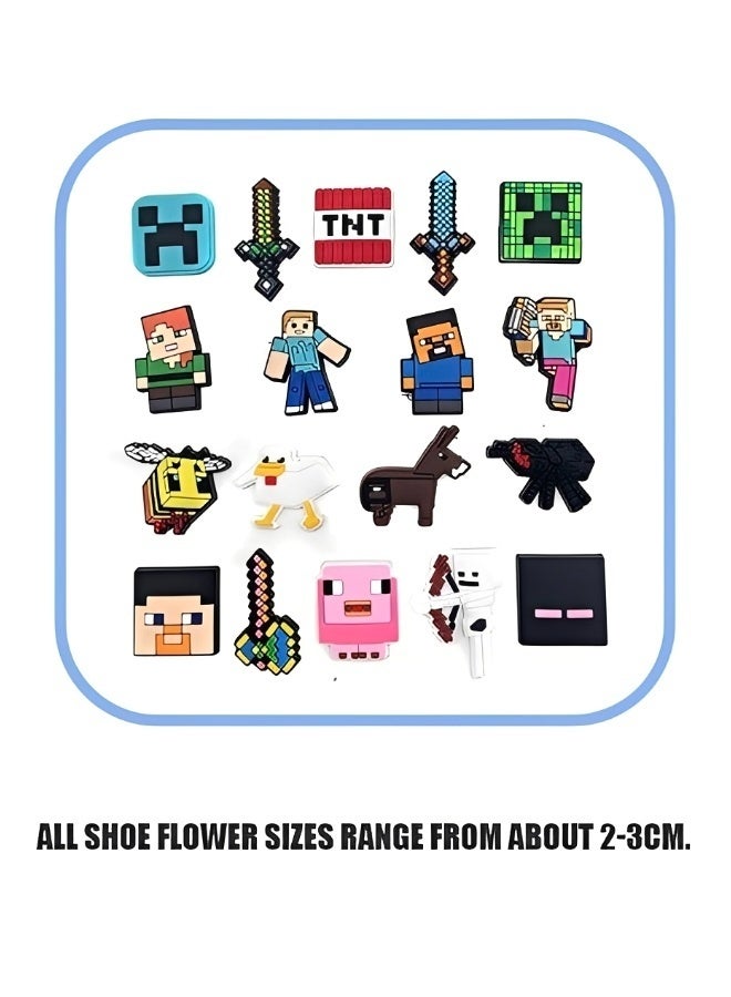 MINECRAFT Shoe Decoration Charms 18 PCS Assorted Different Shoe Charm for Shoes Sandals Buckle Party Birthday Gift Charms Bracelet Wristband Decorations for Adult Men Women Kids - Image 2