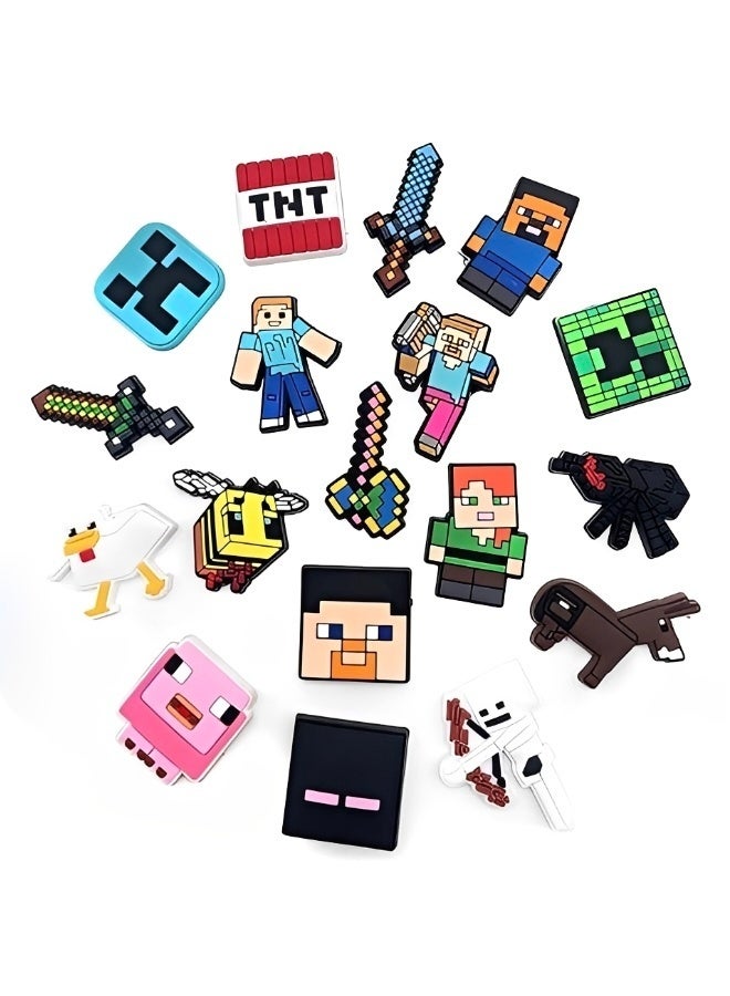 MINECRAFT Shoe Decoration Charms 18 PCS Assorted Different Shoe Charm for Shoes Sandals Buckle Party Birthday Gift Charms Bracelet Wristband Decorations for Adult Men Women Kids - Image 4