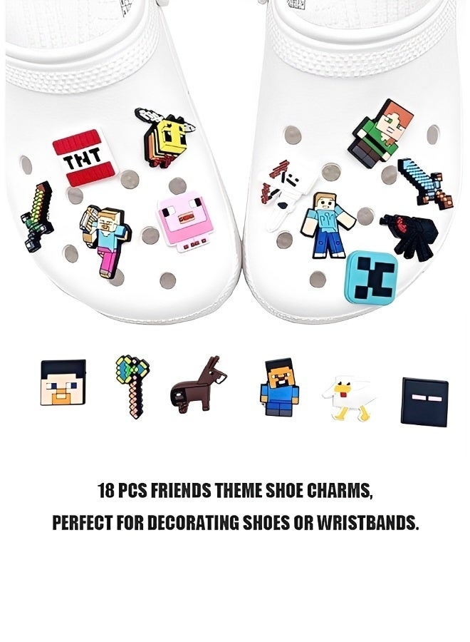 MINECRAFT Shoe Decoration Charms 18 PCS Assorted Different Shoe Charm for Shoes Sandals Buckle Party Birthday Gift Charms Bracelet Wristband Decorations for Adult Men Women Kids - Image 3