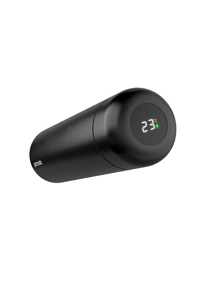porodo - Porodo Smart Water Bottle with Temperature Indicator 500ml ( Round Shape ) - Black- PD-TMPBTV2-BK - Image 1