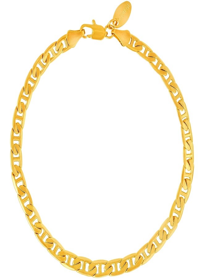 LIFETIME JEWELRY 5mm Mariner Link Anklet for Women & Girls 24k Gold Plated Bracelet (11) - Image 1