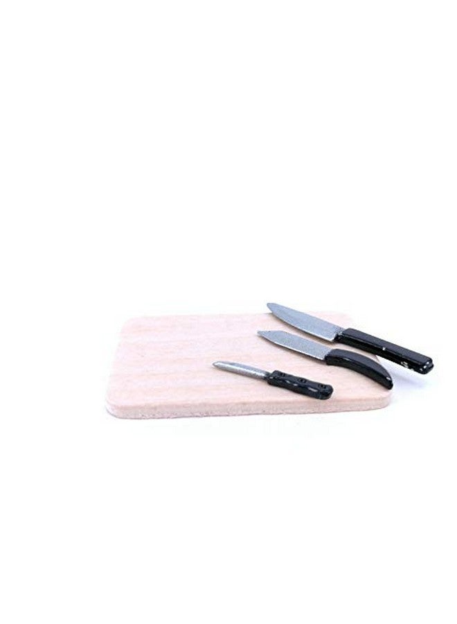 SXFSE Dollhouse Decoration Accessories, 1:12 Dollhouse Miniature Scene Model Kitchen Knives Set with Chopping Board Pretend Play Toy - Image 4