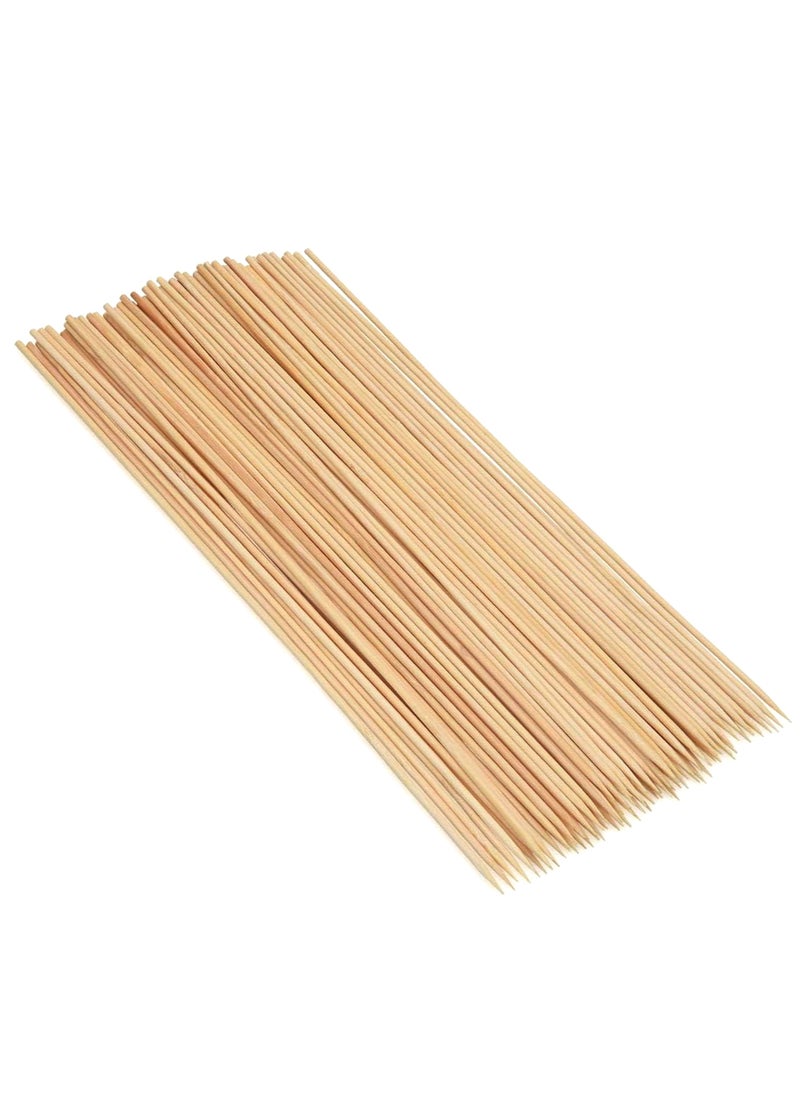HOT GRILL Natural Bamboo Wooden Skewers/BBQ Sticks Set of 100 Pcs  (8 inches, 3 mm Thickness) for Kabab, Chicken, Paneer Tikka, Fruits Salad, Ideal for Barbeque and Grilling  - Image 1