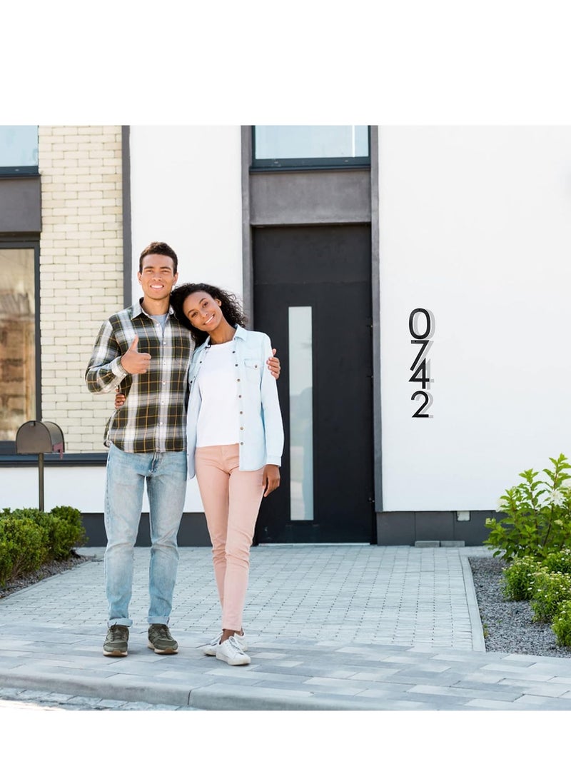 رات سو 8 بوصة أرقام البيت العائم لخارج أسود كبير مضاد للصدأ رقم المنزل مع الأظافر مجموعة وقالب سهل أن يتم خيانه لعنوان البيت الخارجي شارع بوابة الجراج المزرعة رقم 7. - Image 2