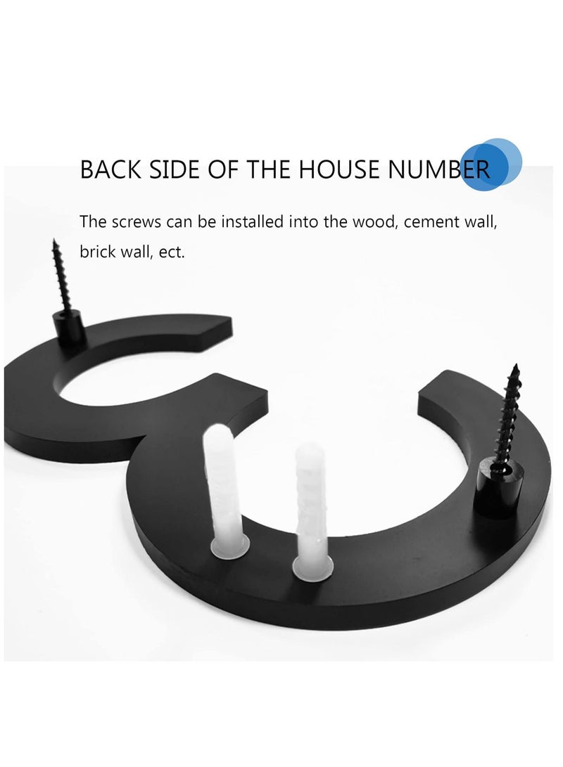 رات سو 8 بوصة أرقام البيت العائم لخارج أسود كبير مضاد للصدأ رقم المنزل مع الأظافر مجموعة وقالب سهل أن يتم خيانه لعنوان البيت الخارجي شارع بوابة الجراج المزرعة رقم 7. - Image 5