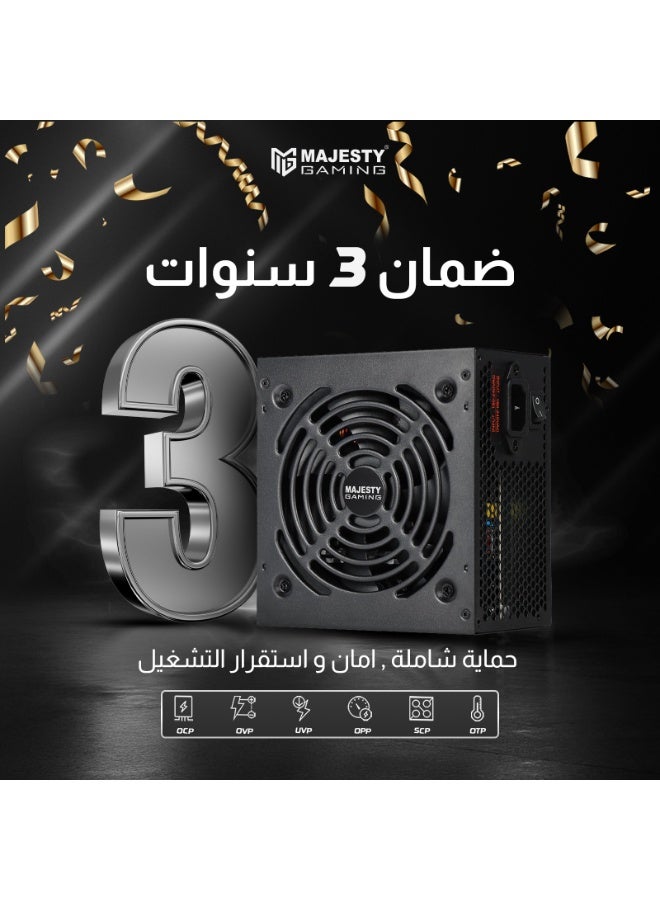 ماجيستي مزود طاقة من ماجيستي باور سبلاي 500 واط غير معياري منخفض الضوضاء يدعم ATX - مكثفات 105 درجة مئوية - كفاءة 80+ - أسود - ضمان 3 سنوات - Image 5