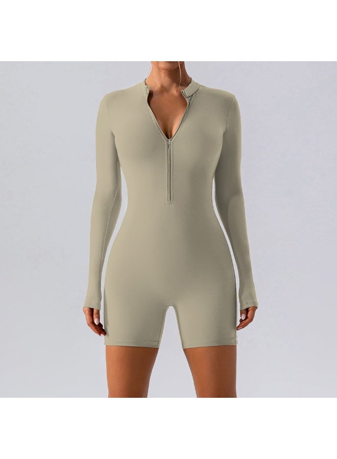 Yoga Set Women's Jumpsuits One-Piece Suit Zipper Long Sleeve Gym Push Up Workout Clothes Fitness Bodysuit Sportswear Tracksuit  - Image 1