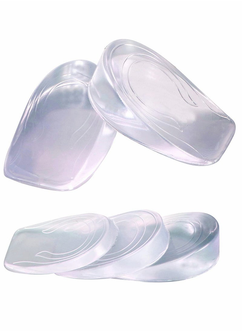KASTWAVE - 1 Pair Gel Height Increase Heel Insoles, Invisible Shoe Lifts Inserts,Cushion Elastic Shock Absorption Heel Pads, Lift Shoes Inserts 1cm 2cm 3cm for Men and Women (White, Height :2cm) - Image 1