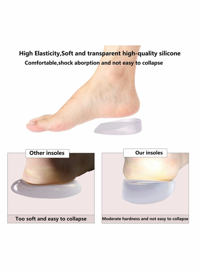 KASTWAVE - 1 Pair Gel Height Increase Heel Insoles, Invisible Shoe Lifts Inserts,Cushion Elastic Shock Absorption Heel Pads, Lift Shoes Inserts 1cm 2cm 3cm for Men and Women (White, Height :2cm) - Image 1