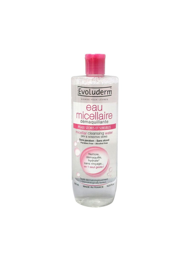 Evoluderm Micellar Water For Dry And Sensitive Skin 500 Ml 1524 