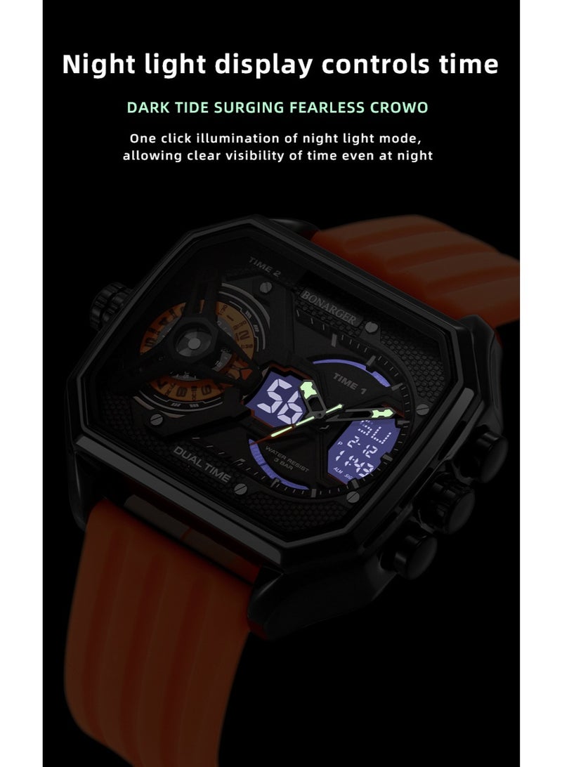 BONARGER New Men's Electronic Multi-Function Sport Luminous Waterproof Personalized Large Dial Watch - Image 5