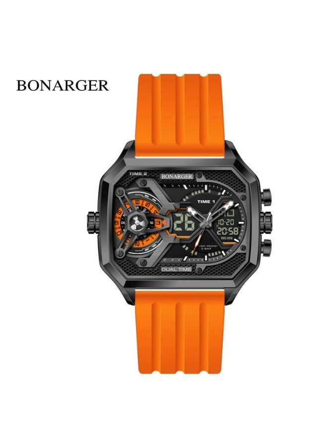 BONARGER New Men's Electronic Multi-Function Sport Luminous Waterproof Personalized Large Dial Watch - Image 1