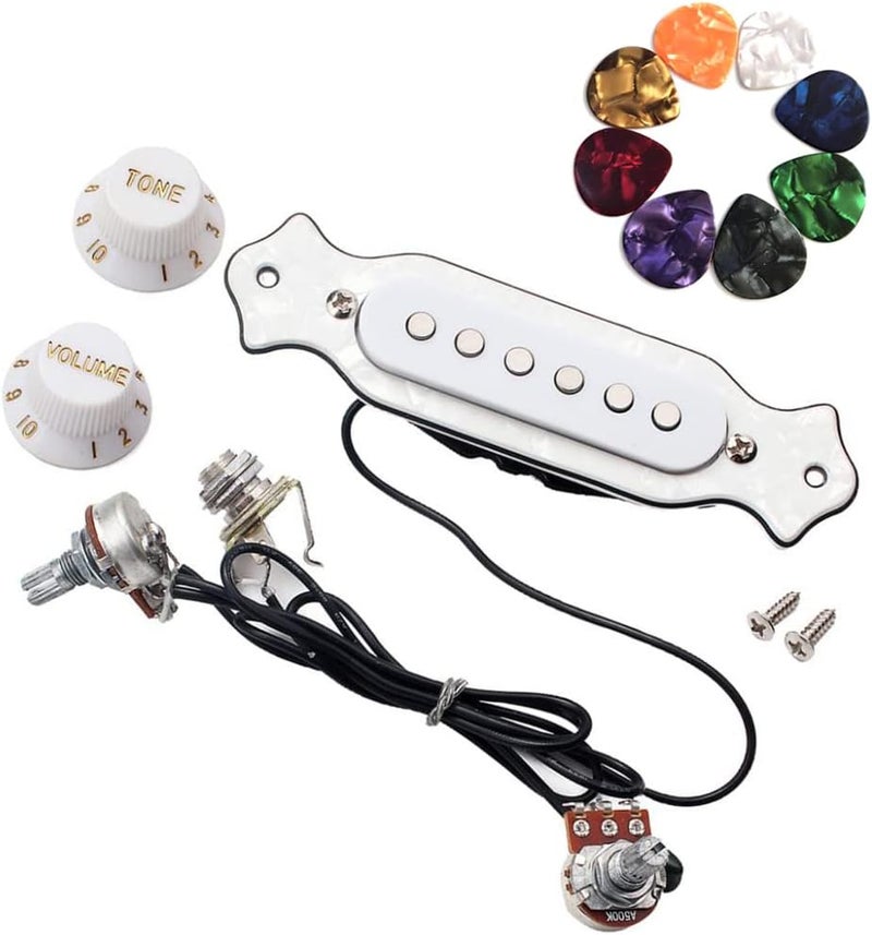 JOINSI 1 sets Pre-wired 6-string Cigar Box Guitar Pickup Soundhole Harness with Picks, Volume & Tone for Electric Guitar - Image 1