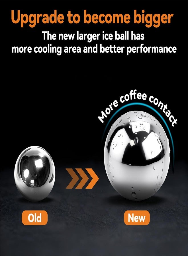 brikinte Upgrade 2 Pack Espresso Frozen Ball for Espresso Coffee, Stainless Steel Espresso Chilling Ball Espresso Cooler Espresso Machine Accessories - Image 2