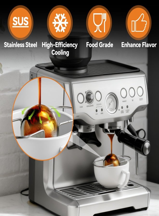 brikinte Upgrade 2 Pack Espresso Frozen Ball for Espresso Coffee, Stainless Steel Espresso Chilling Ball Espresso Cooler Espresso Machine Accessories - Image 4