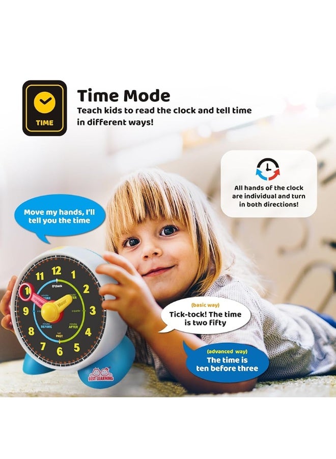 BEST LEARNING Learning Clock - Educational Talking Learn to Tell Time Teaching Light-Up Toy with Quiz and Music Sleep Mode - Toddlers & Kids Ages 3, 4, 5, 6 Years Old Boy and Girl Gift for Birthdays - Image 2