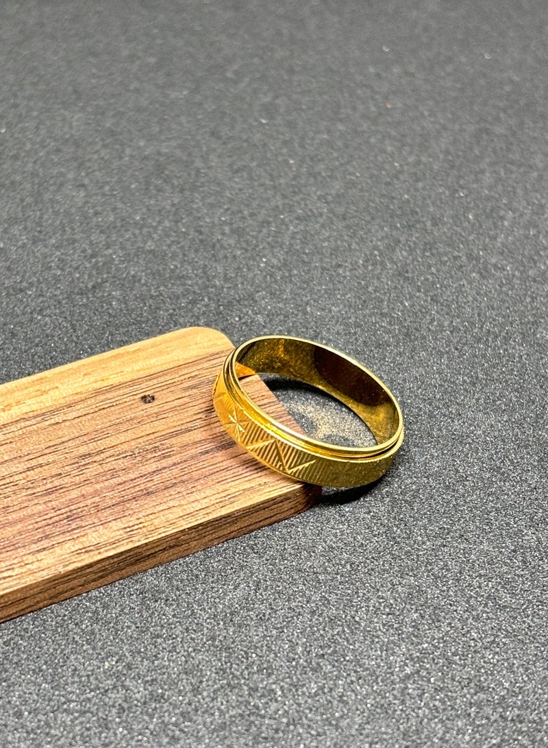 Simple luxury trend men's striped ring, couple style - Image 2