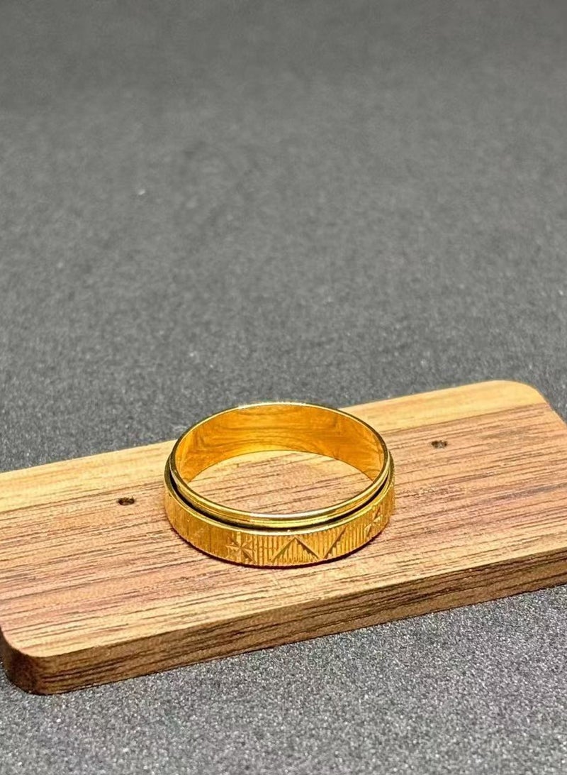 Simple luxury trend men's striped ring, couple style - Image 1