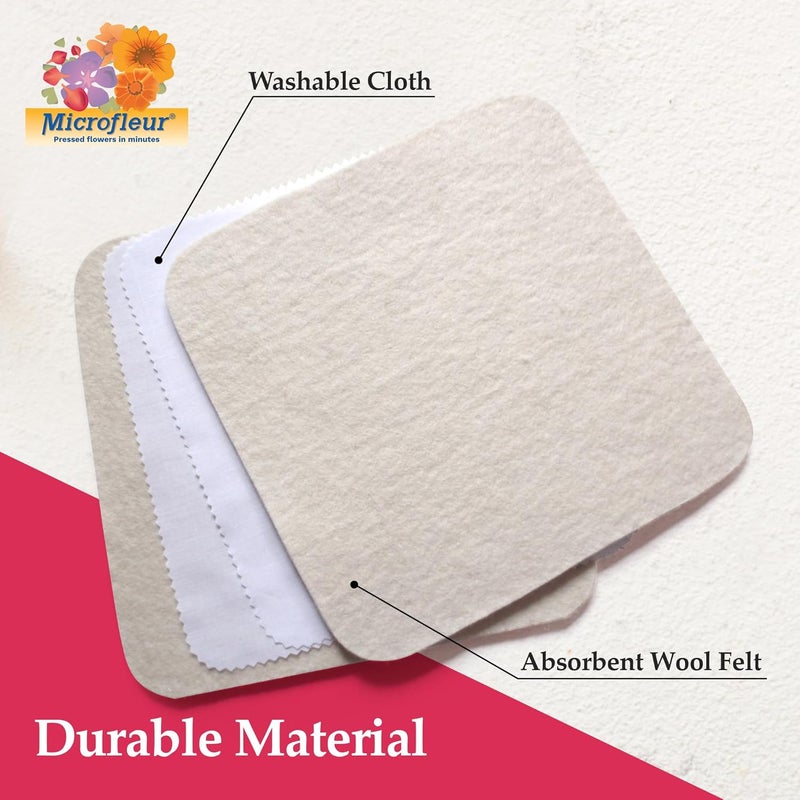Microfleur Microwave Flower Art Press Kit for Kids and Adults - DIY with Washable Absorbent Cloth, Ideal for Plant Lovers 5" (13 cm) - Image 3