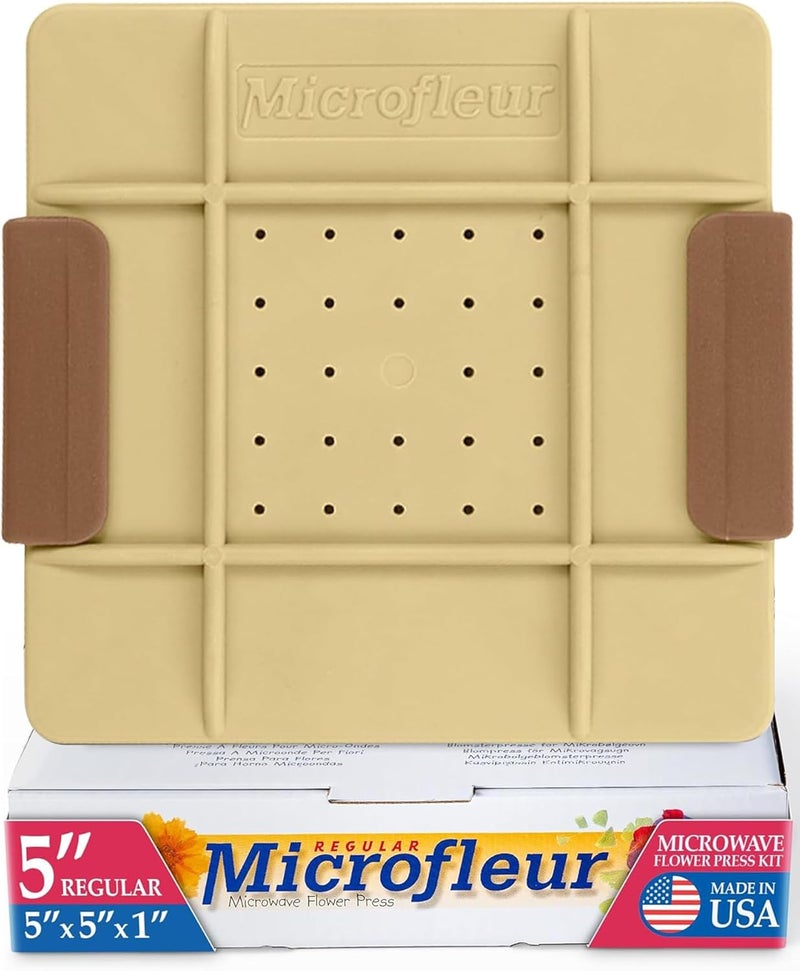 Microfleur Microwave Flower Art Press Kit for Kids and Adults - DIY with Washable Absorbent Cloth, Ideal for Plant Lovers 5" (13 cm) - Image 1