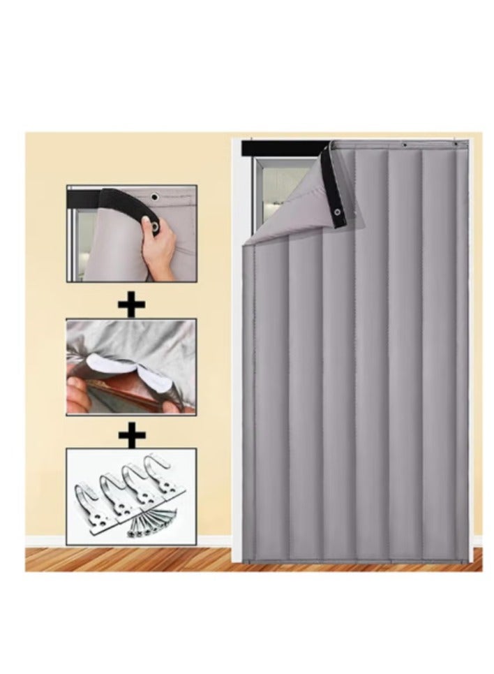 Heavy Duty Thermal Insulated Door Curtain - Winter Doorway Cover Soundproof Barrier Tapestry Blanket Windproof  Waterproof for Cold Protection in Living Room (W31.49*H82.68 in/80*210cm) - Image 2