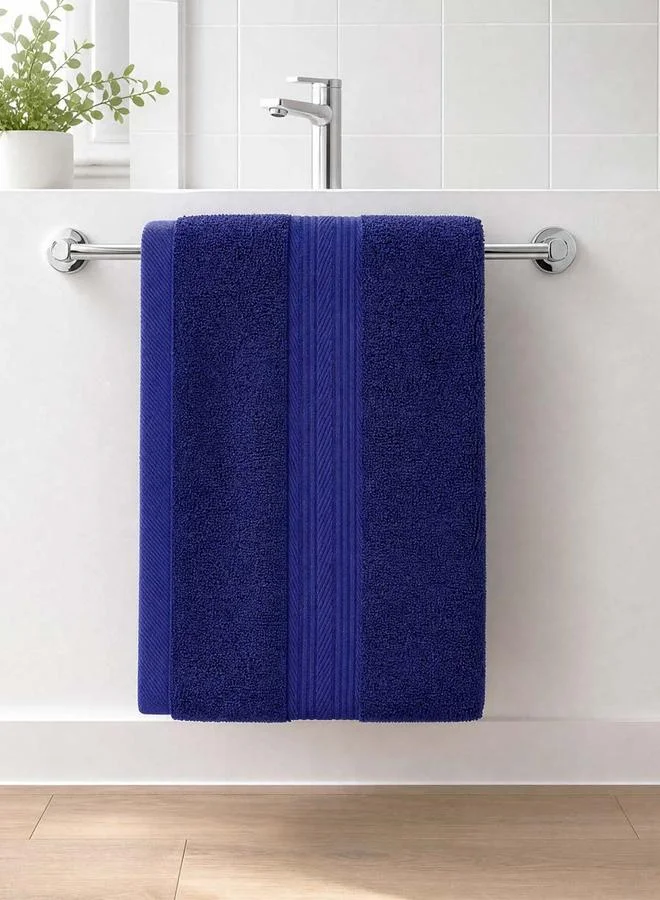 Styli Pack Of 3 - Plain Bath Towels, Navy Blue - 34X34Cm, 35X75Cm, 70X140Cm