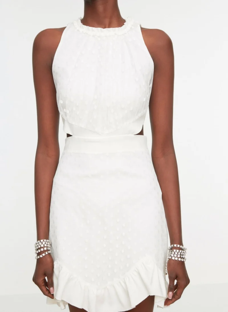trendyol Ruffle Hem Cut Out Dress