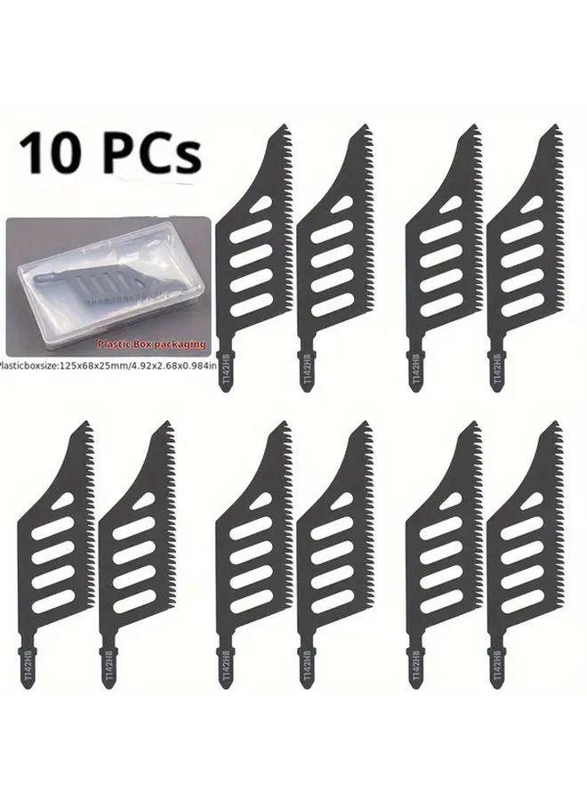 10 Pcs Steel Alloy Jigsaw Blades For Precise Wood Cutting Manual DIY Woodworking - Image 2