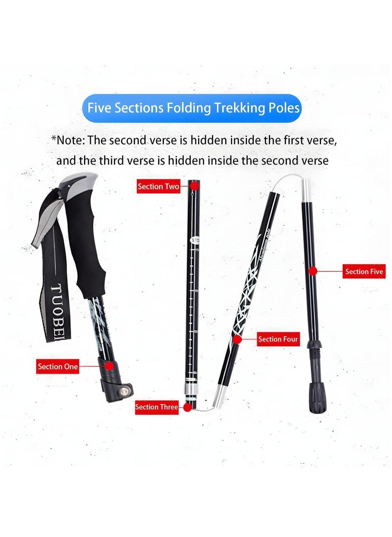 Oasisgalore Collapsible Trekking Pole Adjustable Hiking Pole Foldable Walking Stick for Men Women
