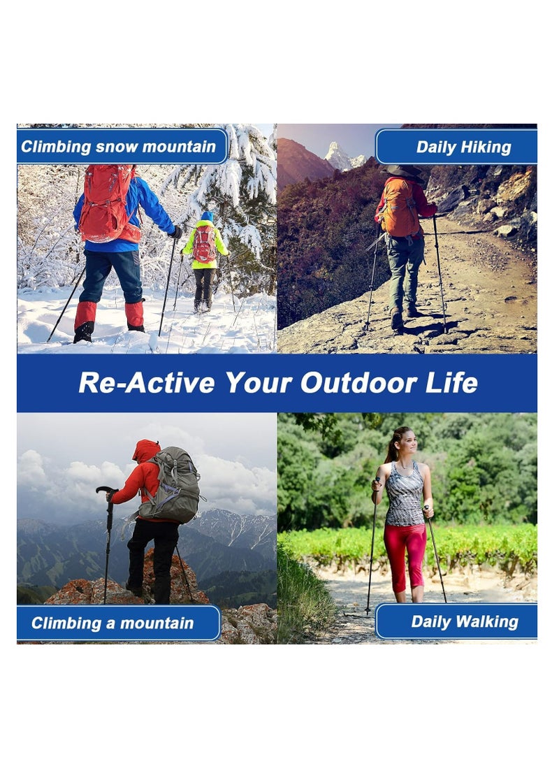 Oasisgalore Collapsible Trekking Pole Adjustable Hiking Pole Foldable Walking Stick for Men Women
