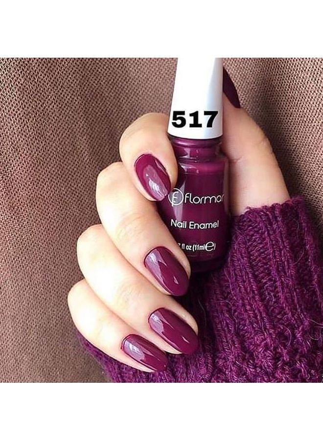 flormar Glossy Nail Enamel 517 Chic Raspberry - Image 2