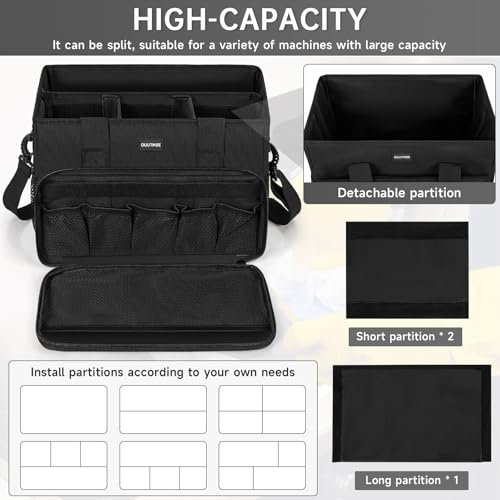 OUUTMEE Carry Bag Compatible with Bissell SteamShot Hard Surface Steam Cleaner 39N7V/39N7A, Adjustable Compartments Steam Cleaner Storage Bag Fits for Phueut Pressurized Handheld Steam Cleaner - Image 5