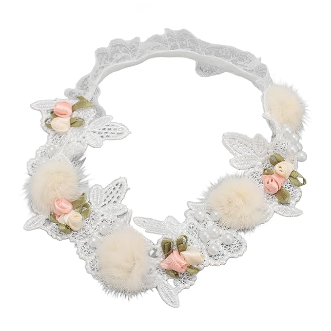 Lace Headband For Baby Girls Christening Ceremony Photo Prop White 1 Count Pack Of 1 - Image 1