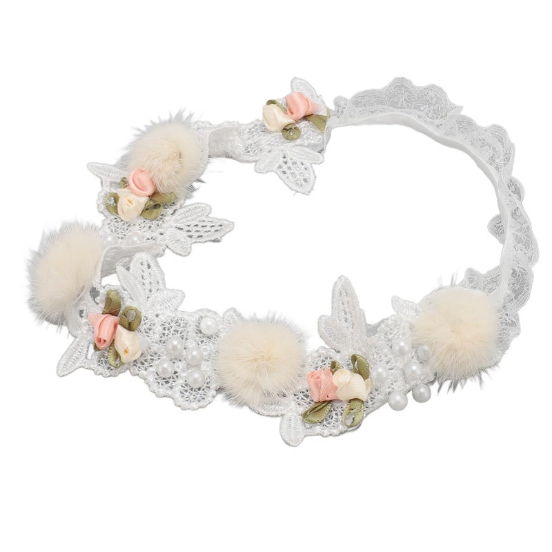 Lace Headband For Baby Girls Christening Ceremony Photo Prop White 1 Count Pack Of 1 - Image 3