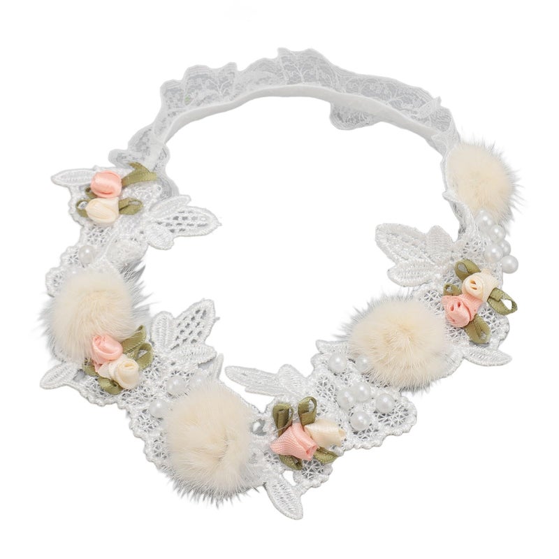 Lace Headband For Baby Girls Christening Ceremony Photo Prop White 1 Count Pack Of 1 - Image 2