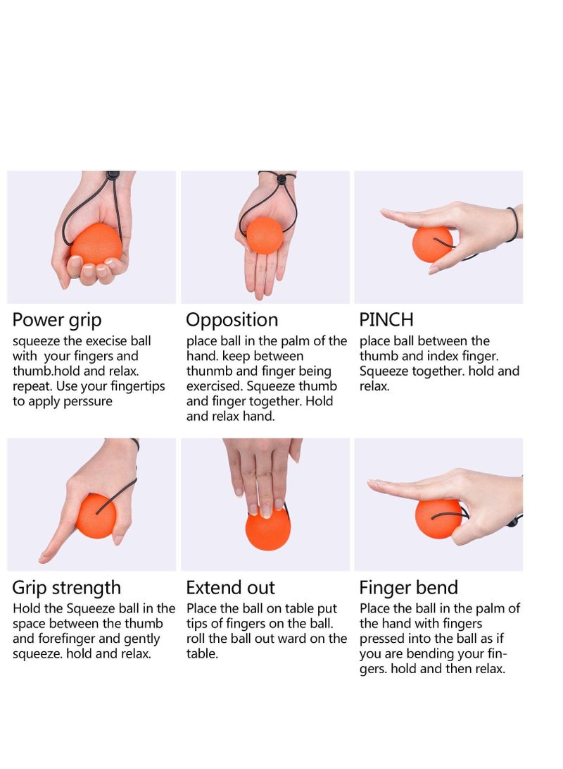 SOLARAE Stress Ball Portable Squeeze Stress Relief Balls Strengthen Hand Exercise and Relieve Tension Hand Exerciser Grip Strengthener Stress Relief 5PCS - Image 5
