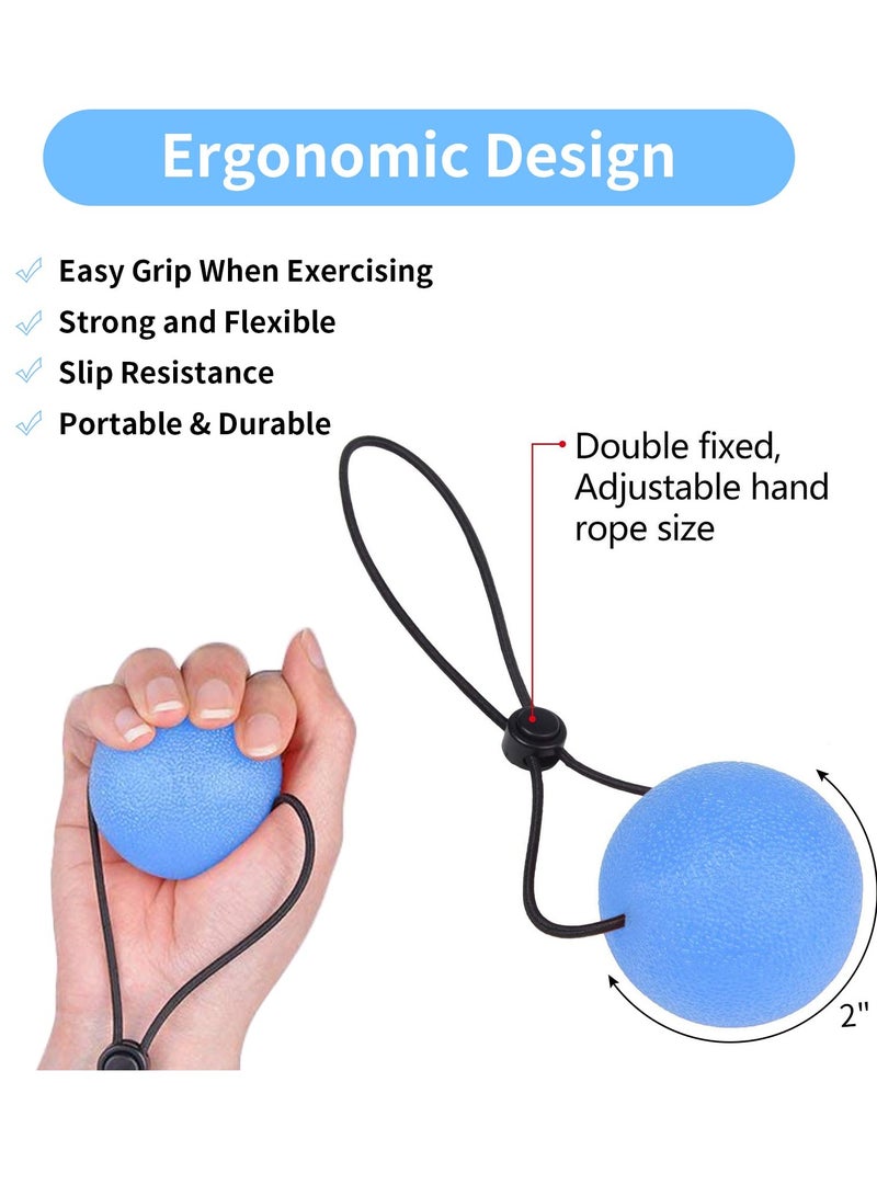 SOLARAE Stress Ball Portable Squeeze Stress Relief Balls Strengthen Hand Exercise and Relieve Tension Hand Exerciser Grip Strengthener Stress Relief 5PCS - Image 4