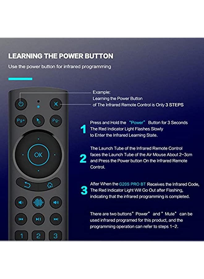 HuHa - G20S PRO BT 2.4G & BT5.0 Dual Mode Wireless Air Mouse with USB Receiver 6-Axis Gyroscope Handheld Remote Control Smart Voice Control IR Learning Backlight for Smart TV Android TV BOX PC - Image 1