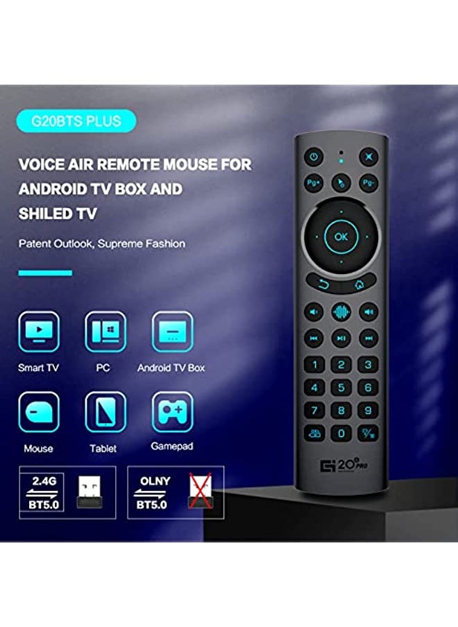 HuHa - G20S PRO BT 2.4G & BT5.0 Dual Mode Wireless Air Mouse with USB Receiver 6-Axis Gyroscope Handheld Remote Control Smart Voice Control IR Learning Backlight for Smart TV Android TV BOX PC - Image 1