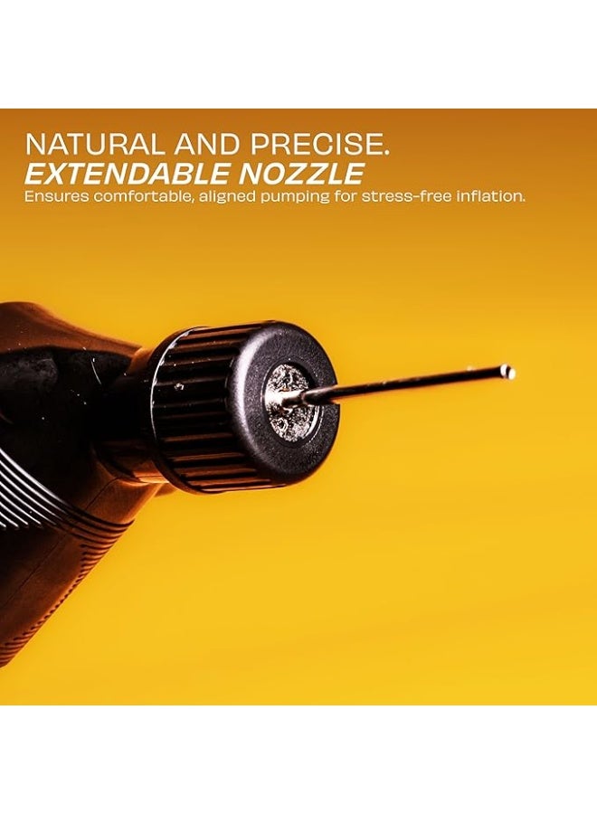 نيفيا مضخة نيفيا ثنائية الحركة للكرات مع إبرة، مضخة هواء لكرة القدم، والكرة الطائرة، وكرة السلة، والرجبي، وكرة القدم، سعة تدفق الهواء للمضخة - 8.25 لتر/دقيقة (أسود) - Image 2
