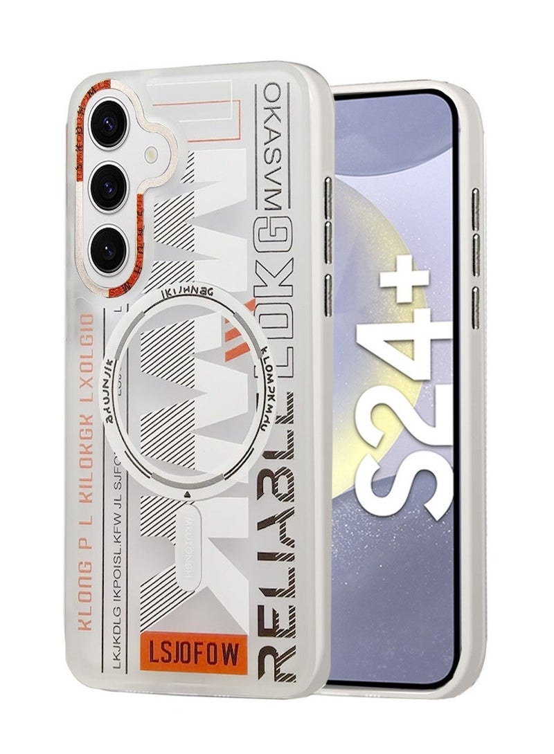 Techie جراب MWK مغناطيسي شفاف من مادة TPU مع واقي عدسة كاميرا مرتفع لهاتف Samsung Galaxy S24 Plus - أبيض - Image 1