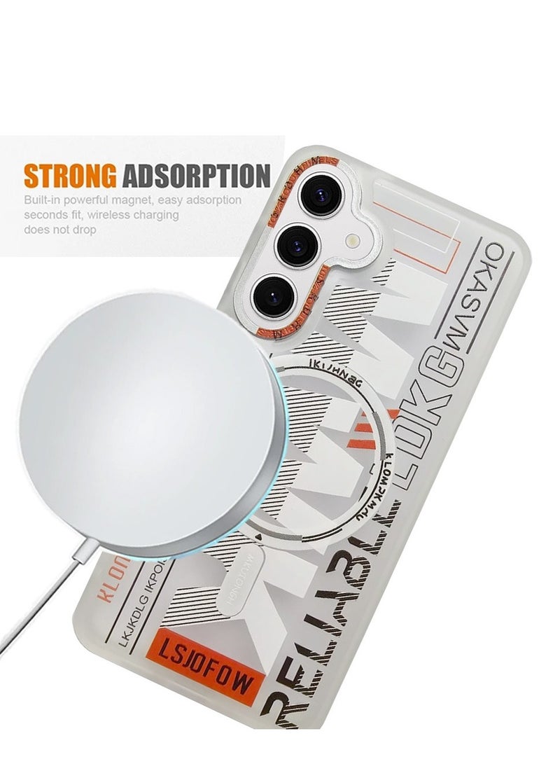 Techie جراب MWK مغناطيسي شفاف من مادة TPU مع واقي عدسة كاميرا مرتفع لهاتف Samsung Galaxy S24 Plus - أبيض - Image 3